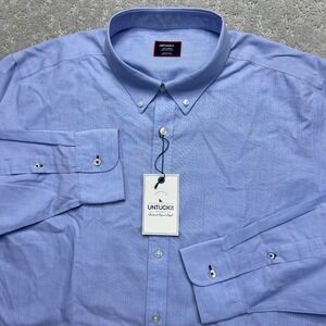UNTUCKit Dress Shirt Mens XXL Blue Slim Fit Hillside Select-WF Wrinkle Free NWT